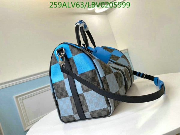 Louis Vuitton 1:1 Mirror Replica Black Blue Keepall Bandouliere Giant LBV0205999976