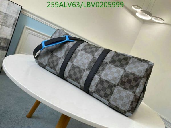 Louis Vuitton 1:1 Mirror Replica Black Blue Keepall Bandouliere Giant LBV0205999976