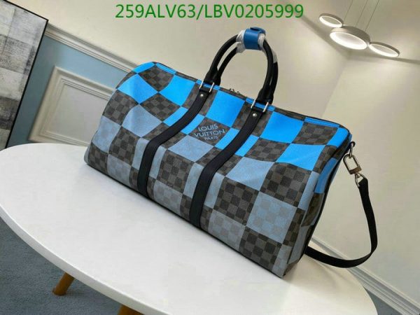 Louis Vuitton 1:1 Mirror Replica Black Blue Keepall Bandouliere Giant LBV0205999976