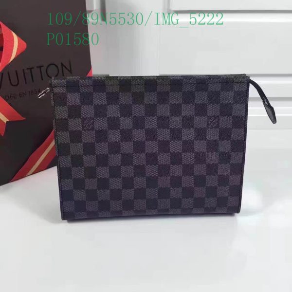 Louis Vuitton 1:1 Mirror Replica Black Damier Graphite Rope Pochette Voyage Blue LB11304731256