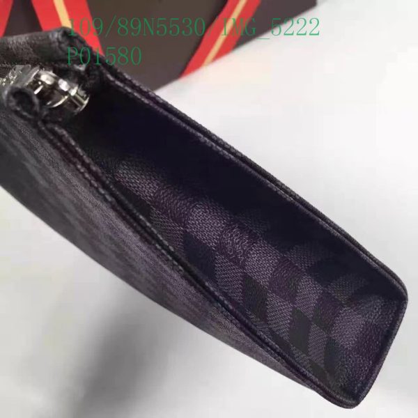 Louis Vuitton 1:1 Mirror Replica Black Damier Graphite Rope Pochette Voyage Blue LB11304731256