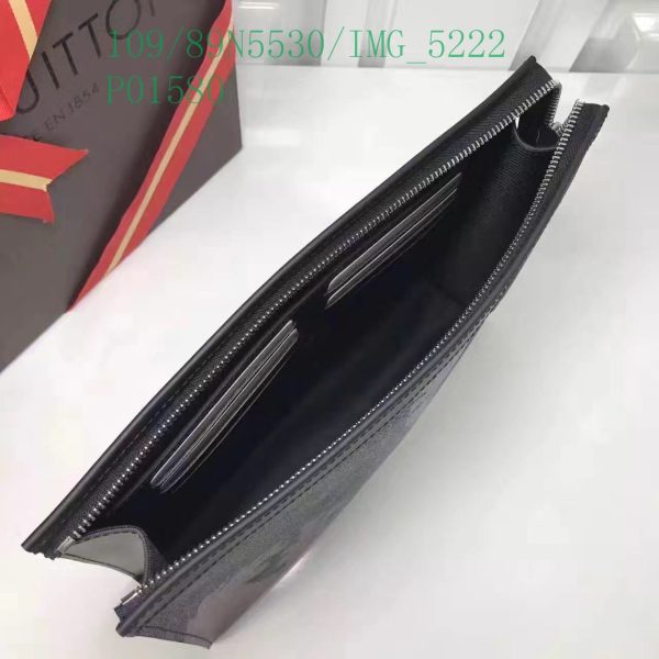 Louis Vuitton 1:1 Mirror Replica Black Damier Graphite Rope Pochette Voyage Blue LB11304731256