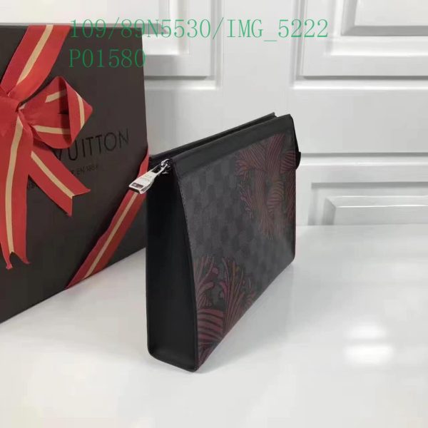 Louis Vuitton 1:1 Mirror Replica Black Damier Graphite Rope Pochette Voyage Blue LB11304731256