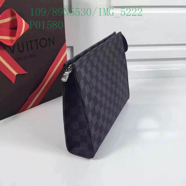 Louis Vuitton 1:1 Mirror Replica Black Damier Graphite Rope Pochette Voyage Blue LB11304731256