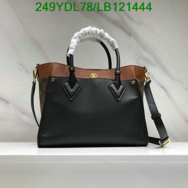 Louis Vuitton 1:1 Mirror Replica Black Monogram Canvas and Leather On My Side MM Bag  LB12144498765