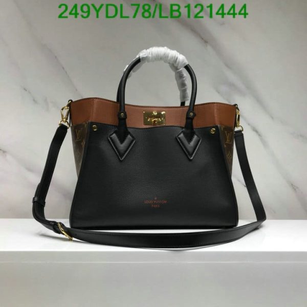 Louis Vuitton 1:1 Mirror Replica Black Monogram Canvas and Leather On My Side MM Bag  LB12144498765