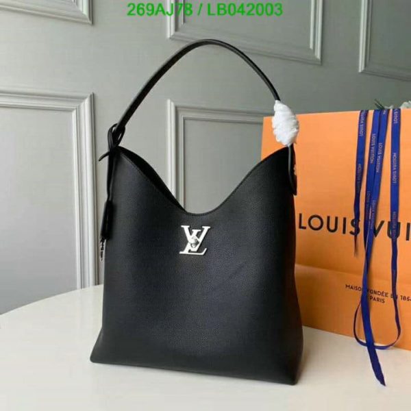 Louis Vuitton 1:1 Mirror Replica Calfskin Lockme Hobo Bag LB04200326984