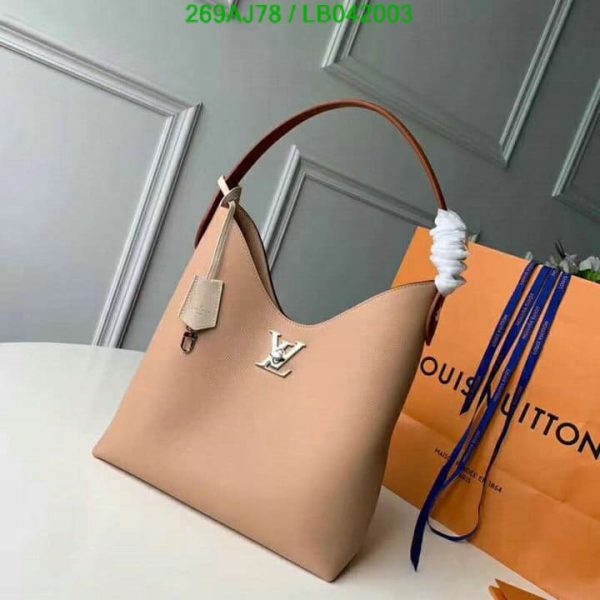 Louis Vuitton 1:1 Mirror Replica Calfskin Lockme Hobo Bag LB04200326984