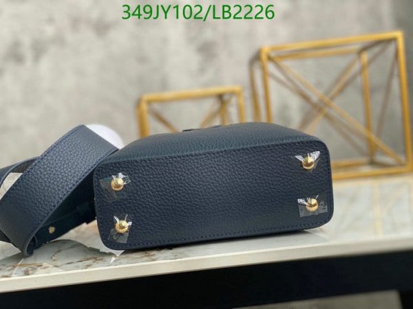 Louis Vuitton 1:1 Mirror Replica Capucines MM Taurillon Python Leather Satchel Bag Blue LB22262241234