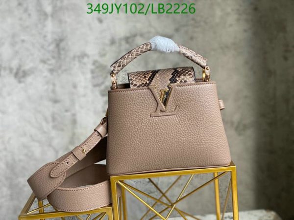 Louis Vuitton 1:1 Mirror Replica Capucines MM Taurillon Python Leather Satchel Bag Blue LB22262241234