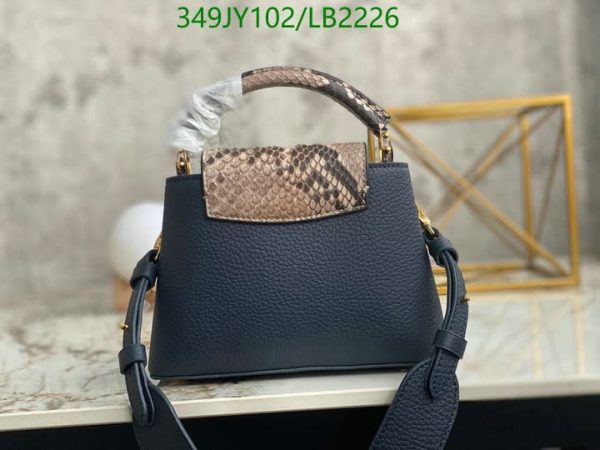 Louis Vuitton 1:1 Mirror Replica Capucines MM Taurillon Python Leather Satchel Bag Blue LB22262241234