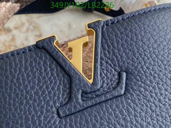 Louis Vuitton 1:1 Mirror Replica Capucines MM Taurillon Python Leather Satchel Bag Blue LB22262241234