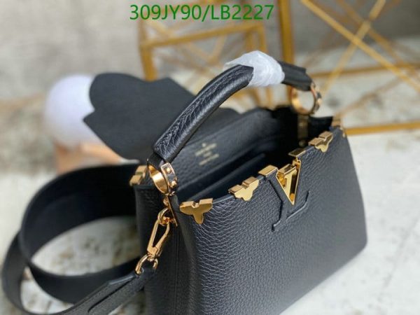 Louis Vuitton 1:1 Mirror Replica Capucines Mini Black Crown of Gold LB22271041236