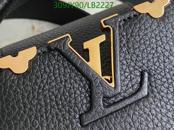 Louis Vuitton 1:1 Mirror Replica Capucines Mini Black Crown of Gold LB22271041236