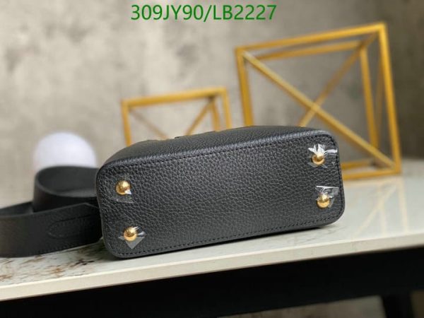 Louis Vuitton 1:1 Mirror Replica Capucines Mini Black Crown of Gold LB22271041236