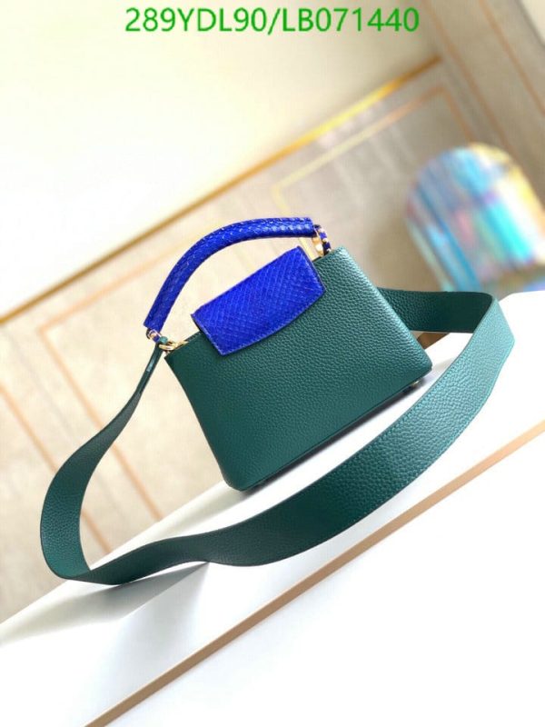 Louis Vuitton 1:1 Mirror Replica Capucines Mini Emerald Python and Calfskin Cross Body Bag LB07144031235