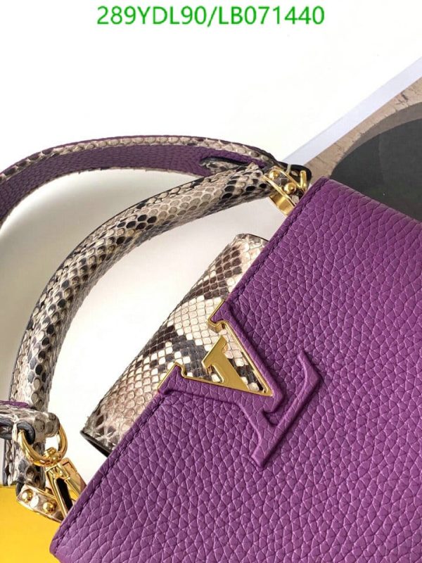 Louis Vuitton 1:1 Mirror Replica Capucines Mini Emerald Python and Calfskin Cross Body Bag LB07144031235