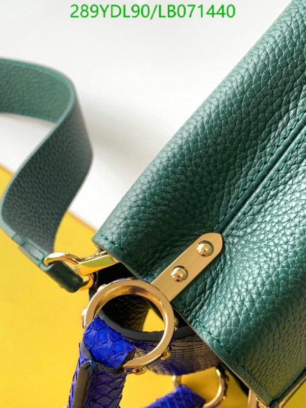 Louis Vuitton 1:1 Mirror Replica Capucines Mini Emerald Python and Calfskin Cross Body Bag LB07144031235