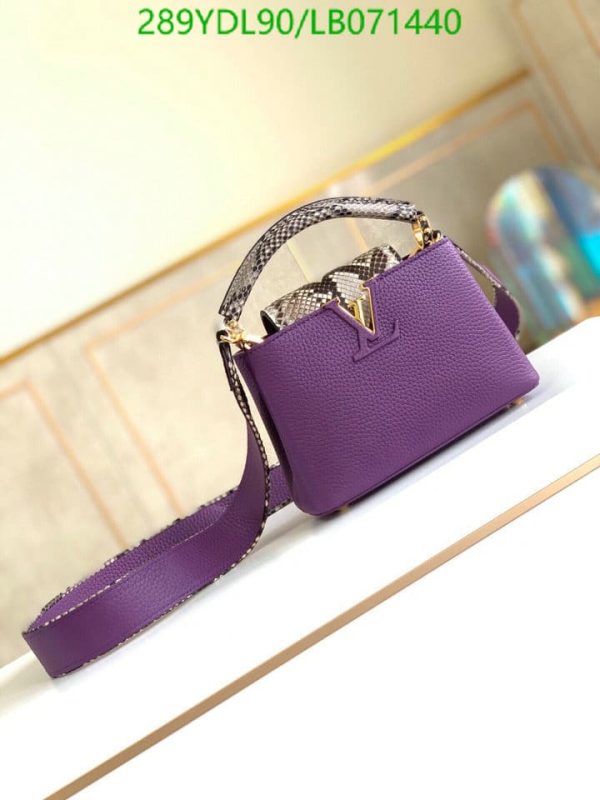 Louis Vuitton 1:1 Mirror Replica Capucines Mini Emerald Python and Calfskin Cross Body Bag LB07144031235