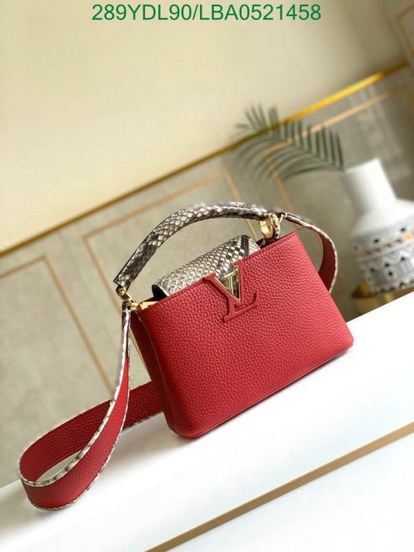 Louis Vuitton 1:1 Mirror Replica Capucines Mini Taurillon Python Rouge Carmin LBA0521458412