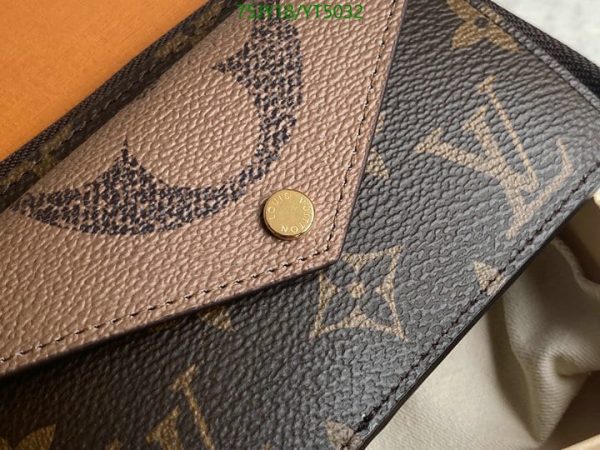 Louis Vuitton 1:1 Mirror Replica Card Holder Black Canvas Wristlet YT50323163853