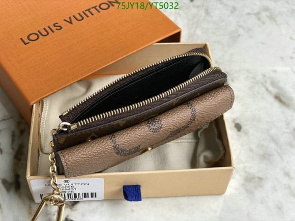 Louis Vuitton 1:1 Mirror Replica Card Holder Black Canvas Wristlet YT50323163853