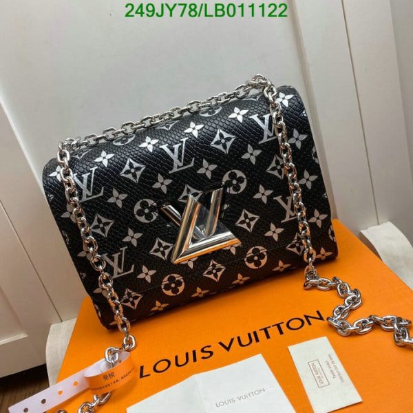 Louis Vuitton 1:1 Mirror Replica Chain Shoulder Bag Wallet Catgram Grace Coddington Portofeuil Twist Noir Black Ladies LB01112231256