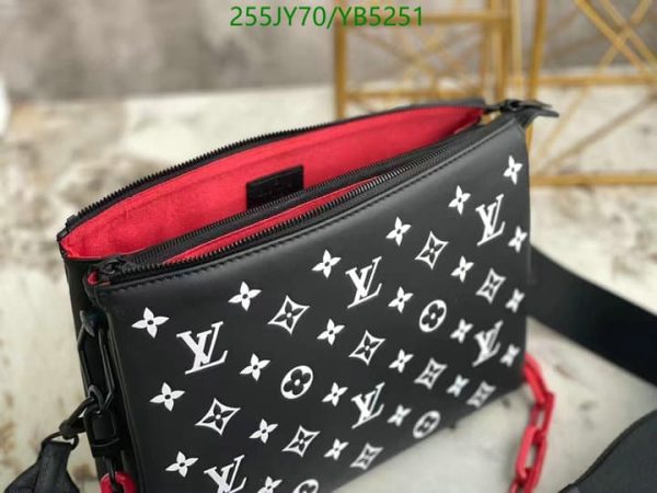 Louis Vuitton 1:1 Mirror Replica Chain Strap Black Lambskin Shoulder Bag YB52518312567