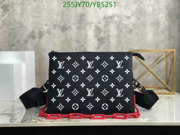 Louis Vuitton 1:1 Mirror Replica Chain Strap Black Lambskin Shoulder Bag YB52518312567