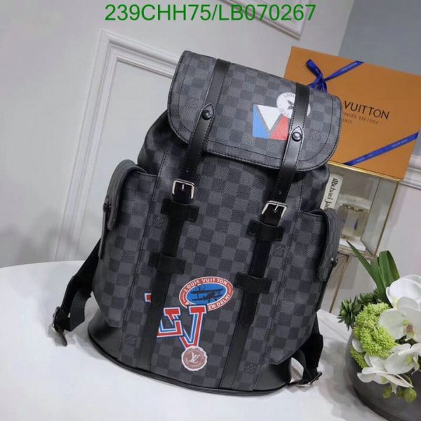 Louis Vuitton 1:1 Mirror Replica Christopher PM Damier Graphite Backpack LB07021254767