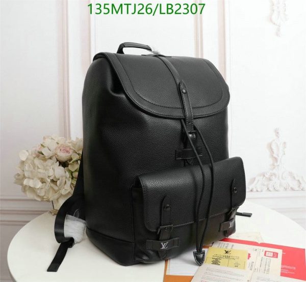 Louis Vuitton 1:1 Mirror Replica Christopher Slim Backpack Taurillon LB23071245896