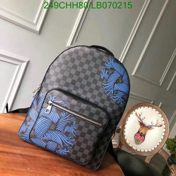 Louis Vuitton 1:1 Mirror Replica Damier Graphite Rope Josh Backpack LB07021512589