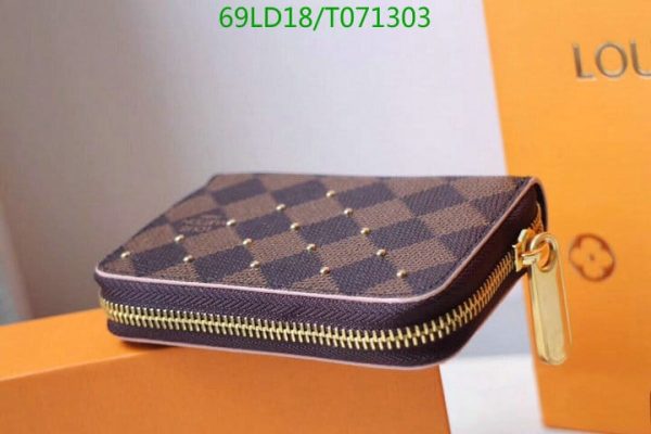 Louis Vuitton 1:1 Mirror Replica Damier Studs Zippy Wallet around T071303654309