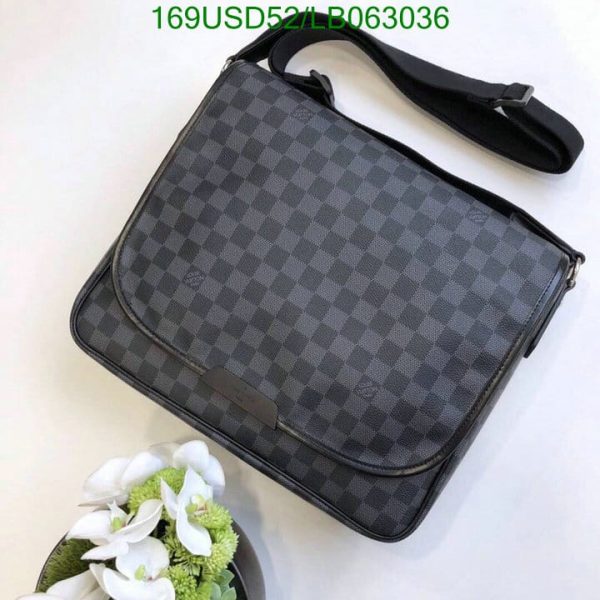 Louis Vuitton 1:1 Mirror Replica Daniel Messenger Bag Damier Graphite MM LB06303612345