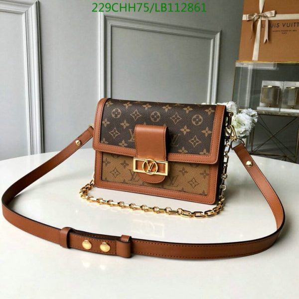 Louis Vuitton 1:1 Mirror Replica Dauphine MM Flap Crossbody Chain Bag LB11286112694