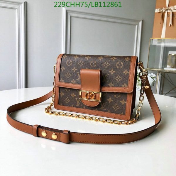 Louis Vuitton 1:1 Mirror Replica Dauphine MM Flap Crossbody Chain Bag LB11286112694