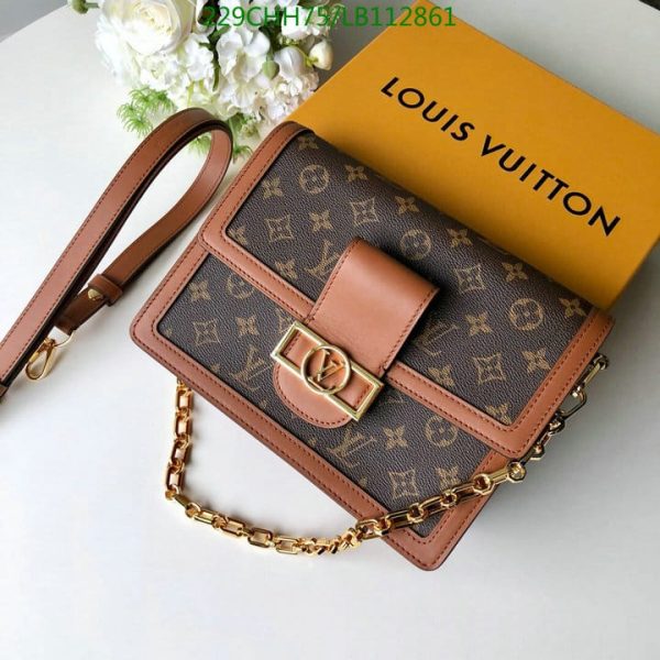 Louis Vuitton 1:1 Mirror Replica Dauphine MM Flap Crossbody Chain Bag LB11286112694