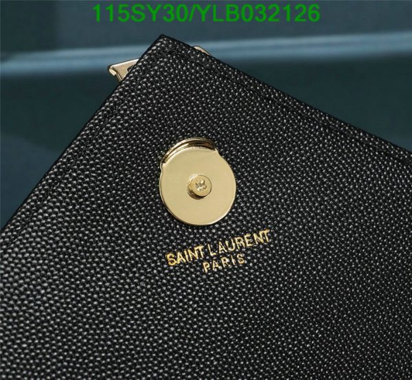 YSL AAA+ Replica Envelope Quilted Black Leather Chain Bag YLB0321262365