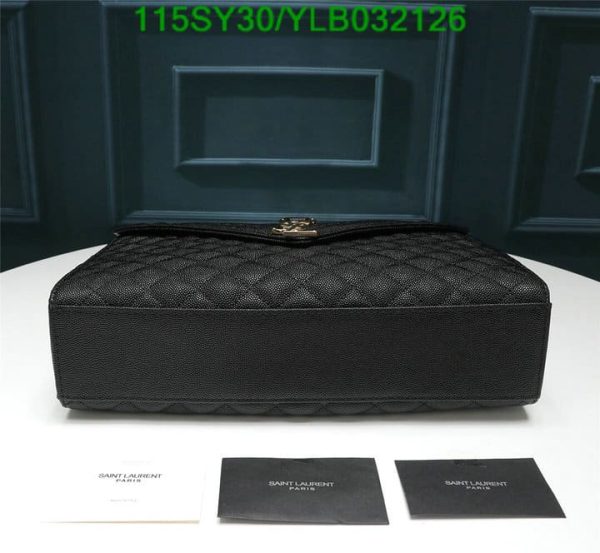 YSL AAA+ Replica Envelope Quilted Black Leather Chain Bag YLB0321262365