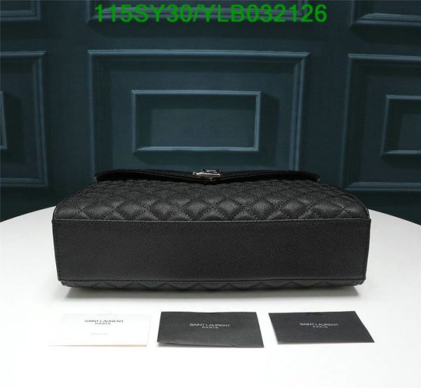 YSL AAA+ Replica Envelope Quilted Black Leather Chain Bag YLB0321262365