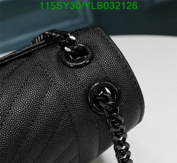 YSL AAA+ Replica Envelope Quilted Black Leather Chain Bag YLB0321262365