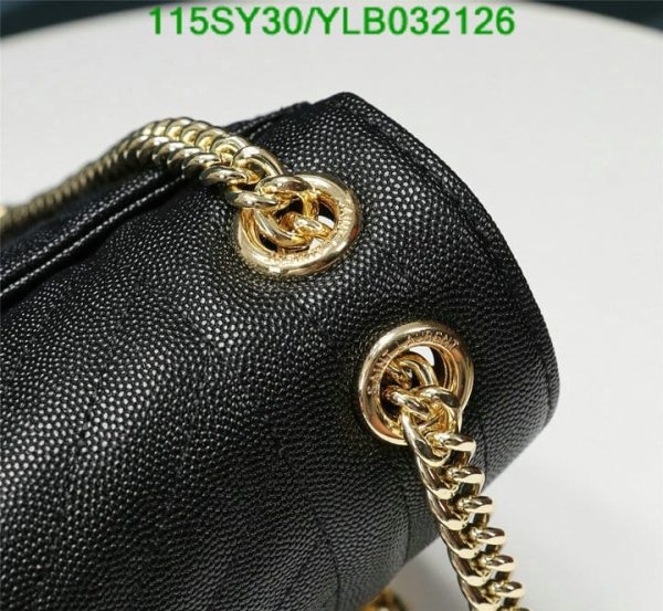 YSL AAA+ Replica Envelope Quilted Black Leather Chain Bag YLB0321262365