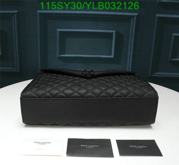 YSL AAA+ Replica Envelope Quilted Black Leather Chain Bag YLB0321262365