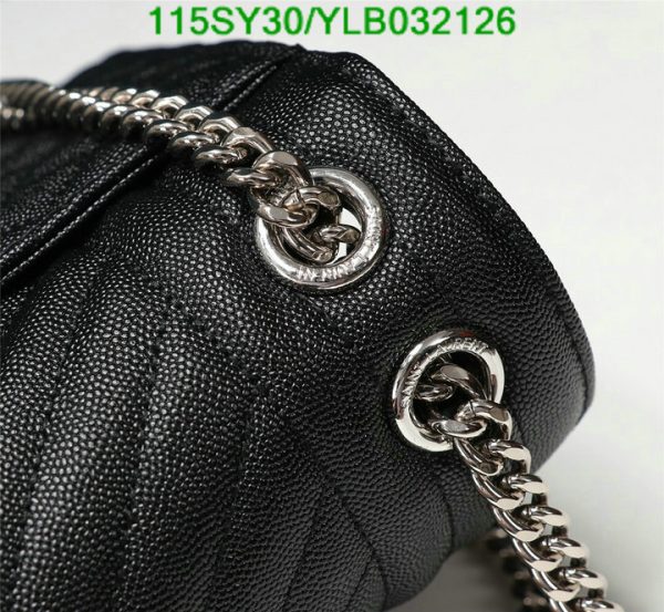 YSL AAA+ Replica Envelope Quilted Black Leather Chain Bag YLB0321262365