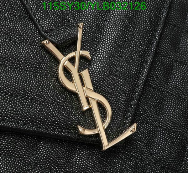 YSL AAA+ Replica Envelope Quilted Black Leather Chain Bag YLB0321262365