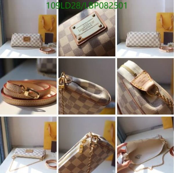 Louis Vuitton 1:1 Mirror Replica Eva Damier Azur Pochette Crossbody Bag LBP0825012654