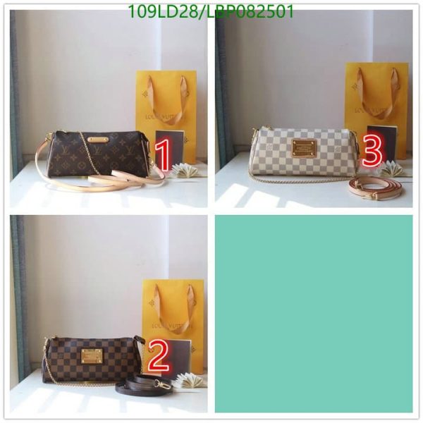 Louis Vuitton 1:1 Mirror Replica Eva Damier Azur Pochette Crossbody Bag LBP0825012654