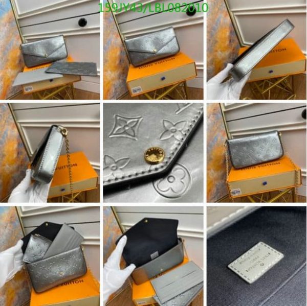 Louis Vuitton 1:1 Mirror Replica Felicie Pochette Limited Edition Metallic Monogram Vernis  LBL0820104123