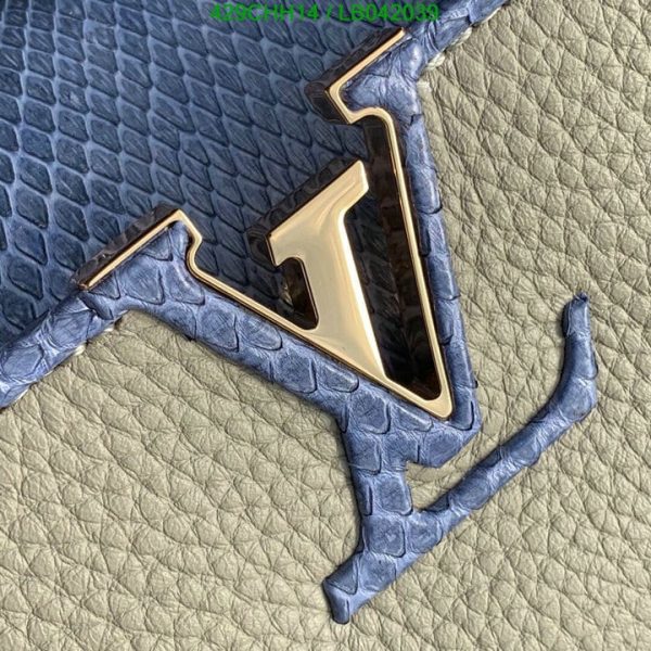 Louis Vuitton 1:1 Mirror Replica  Galet Taurillon Leather and Python Capucines BB Bag LB04203989564