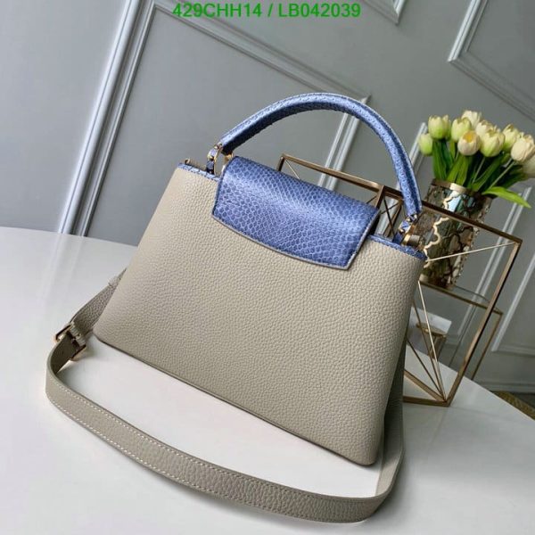 Louis Vuitton 1:1 Mirror Replica  Galet Taurillon Leather and Python Capucines BB Bag LB04203989564